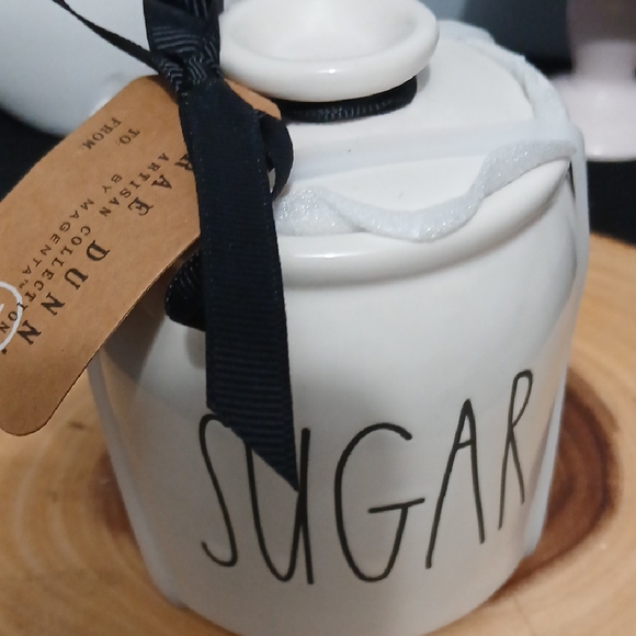 Rae Dunn Ceramic Sugar Canister with Black Text NWT - Picture 6 of 6